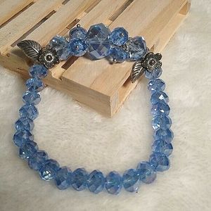 Blue Crystal Glass Bauble Bracelet